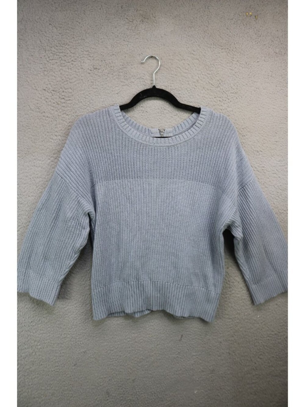 Cabi 3/4 Wide Sleeves Sweater-Back‎ Zip-Small-Boho-Minimalist-Lagenlook